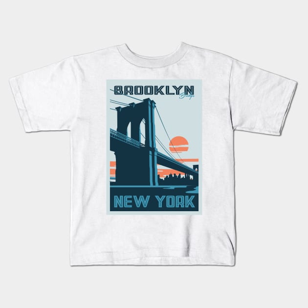 Brooklyn New York Design Kids T-Shirt by Terrybogard97